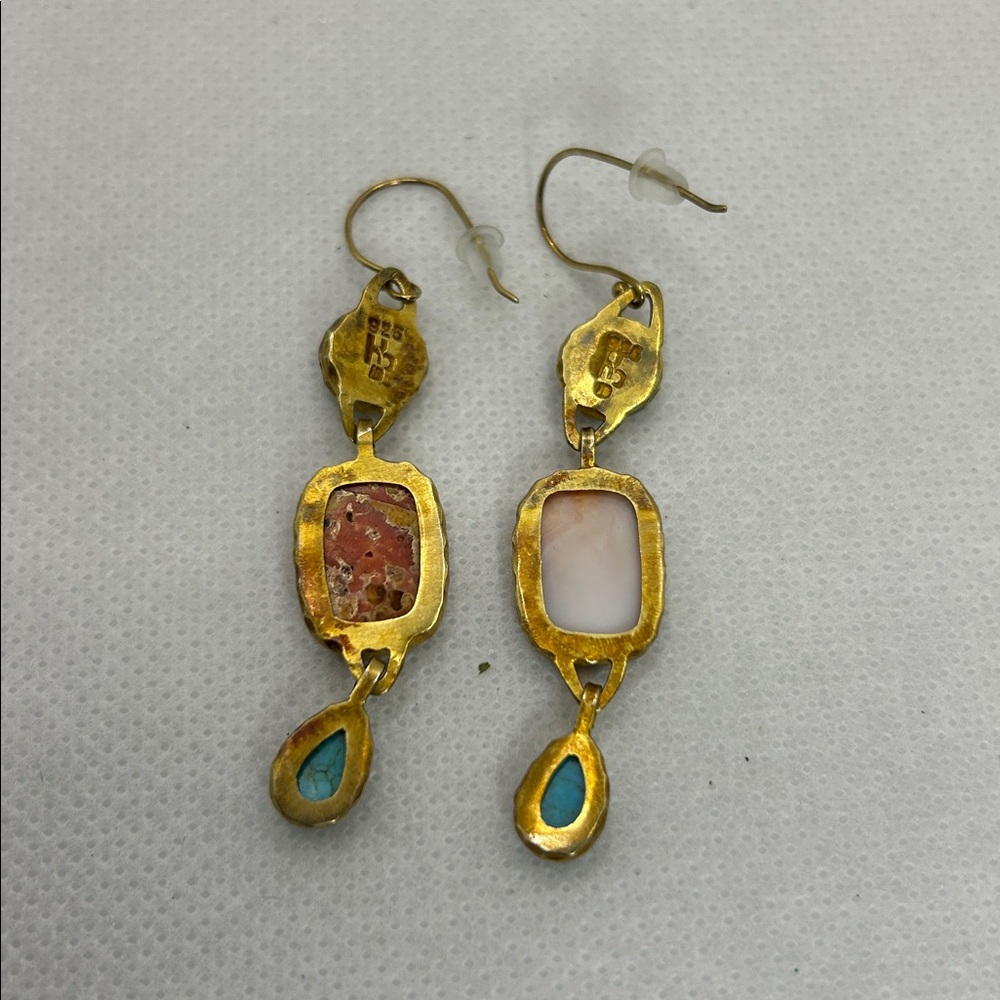 NWOT Designer Studio Barse Genuine Multi Gemstone Dangle Earrings - Picture 5 of 7
